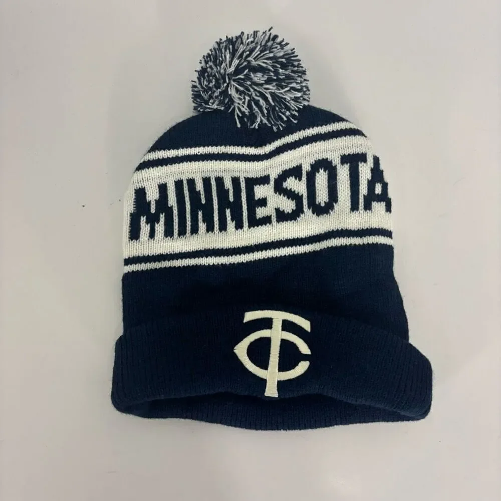 NWOT Minnesota Twins Blue & White Pom‎ Pom Winter Hat